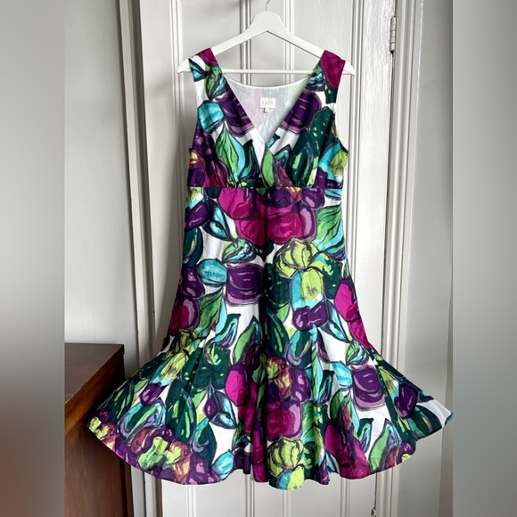 East Dresses & Skirts - East Cotton Dress UK 12 Midi /Lined/Summer/Holiday/Floral/Classic/Elegant/Boho